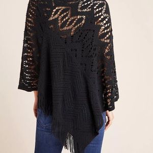Black knit poncho. New Without Tags.